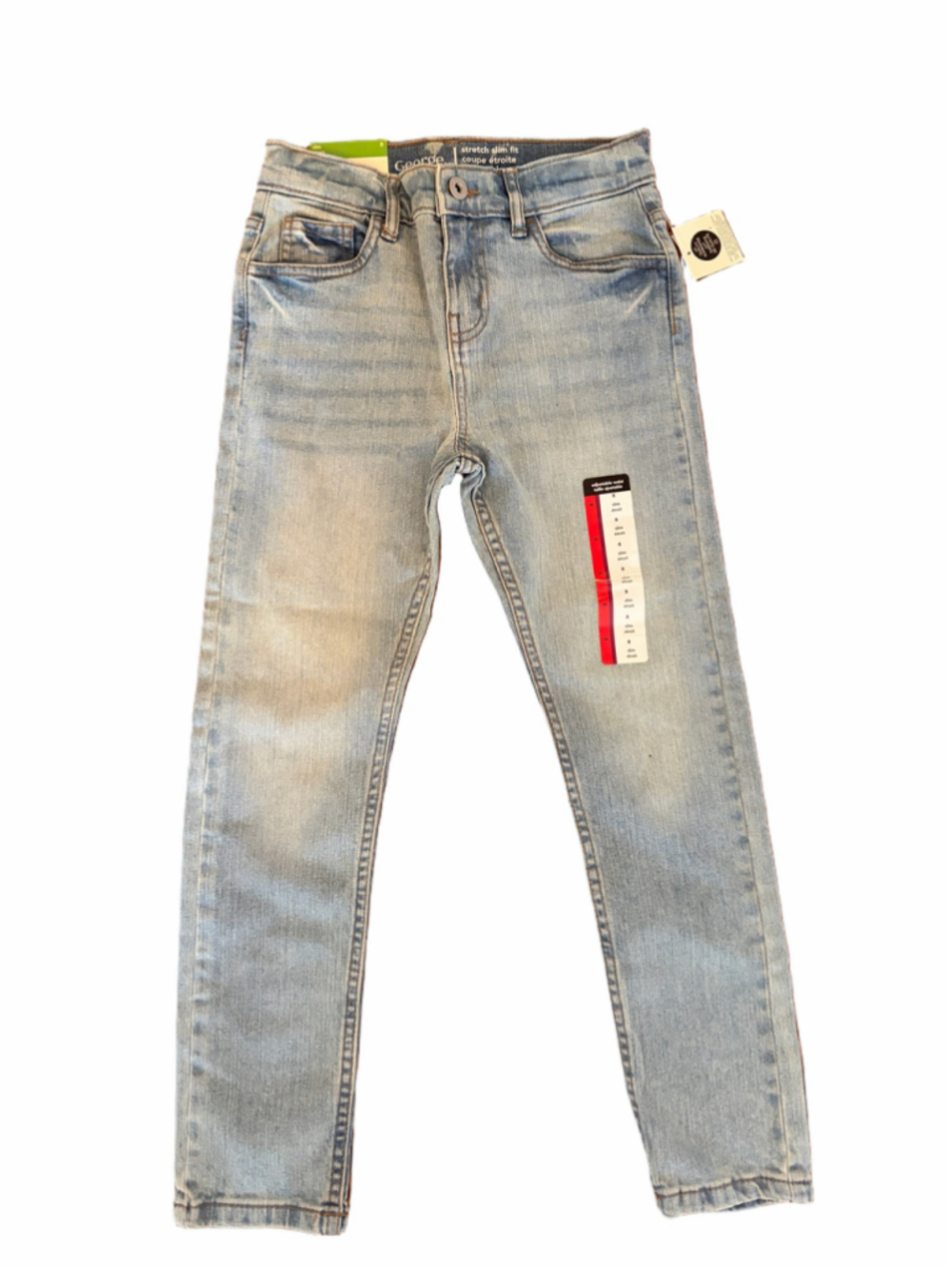 Boys George Slim Fit Jeans Size 8 Light Wash Blue
